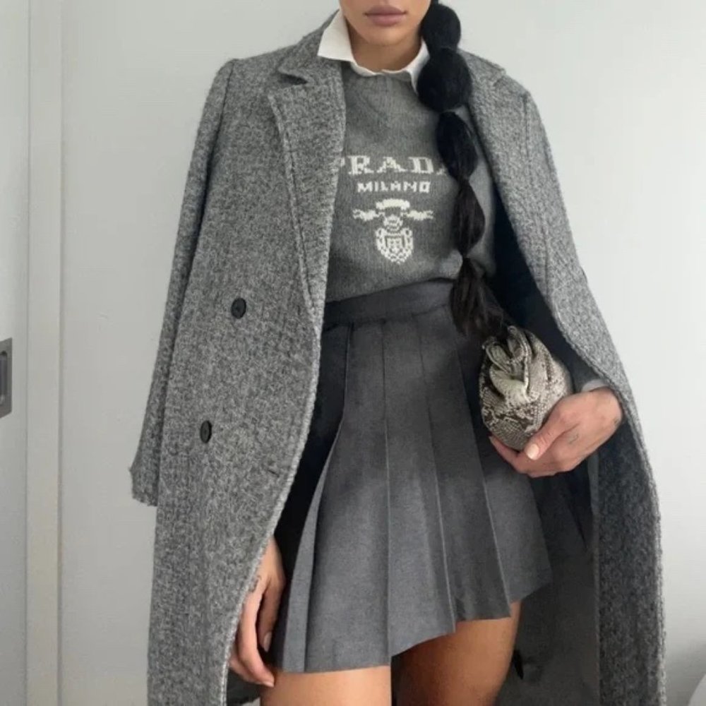 Woven Pea Coat